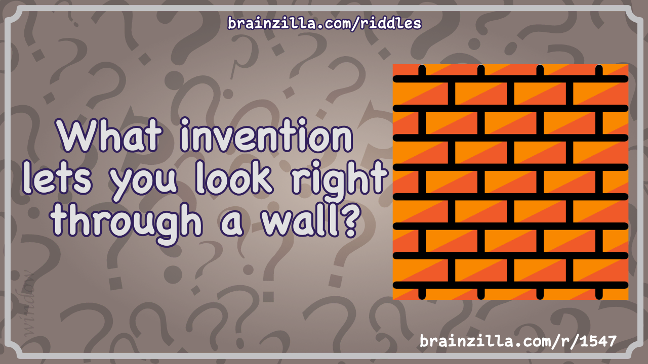 What invention lets you look right through a wall?