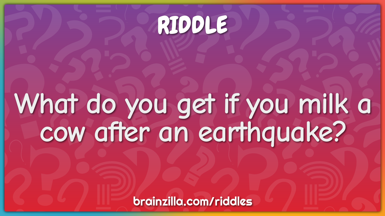 What do you get if you milk a cow after an earthquake?