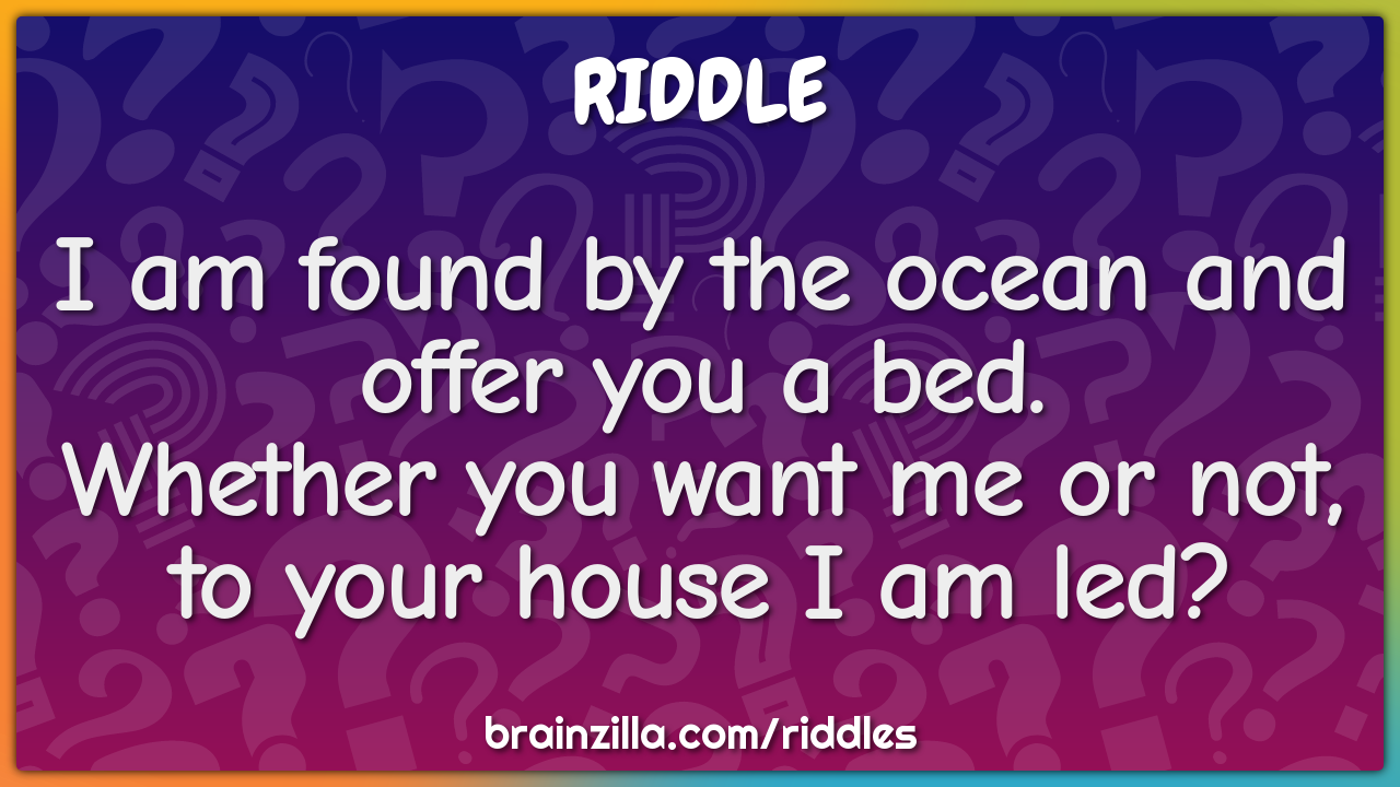 I am found by the ocean and offer you a bed.  Whether you want me or...