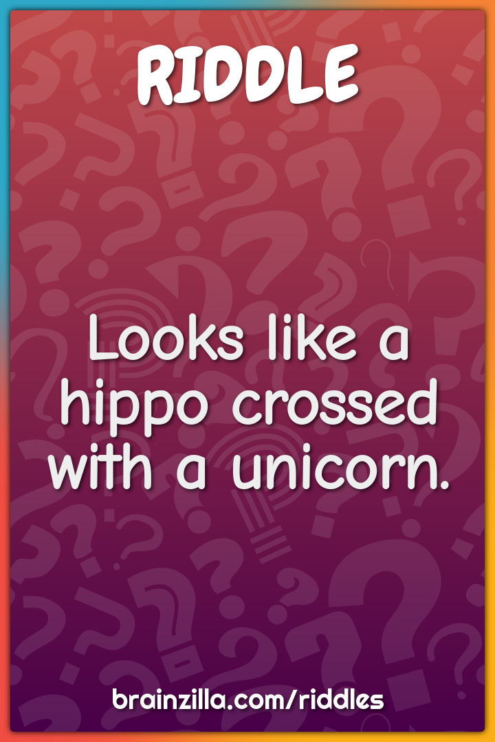 Looks like a hippo crossed with a unicorn.