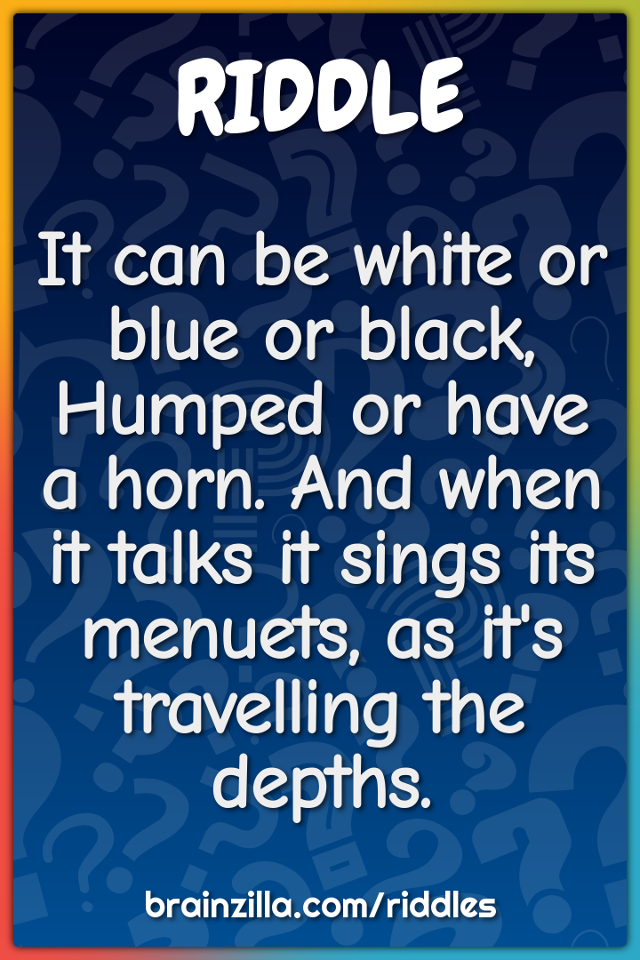 It can be white or blue or black, Humped or have a horn. And when it...
