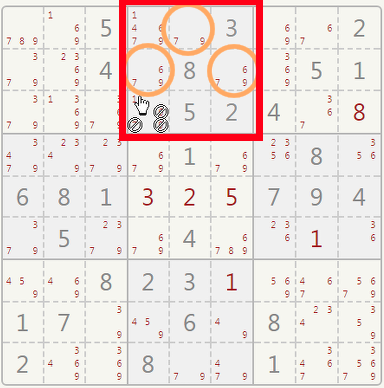 Sudoku triples in a sector.