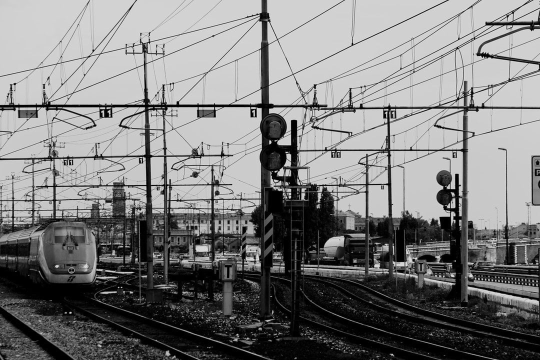 Rail Station in Black and White