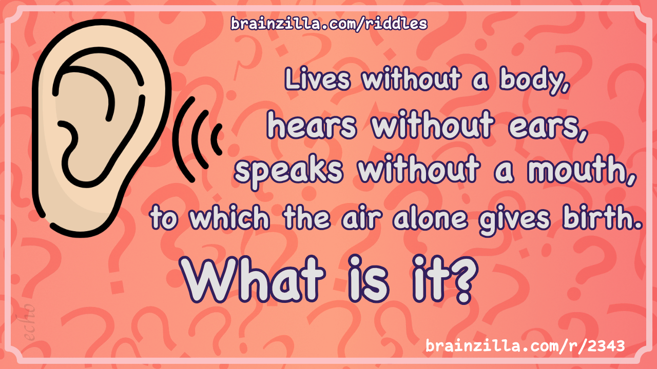 Lives without a body, hears without ears, speaks without a mouth, to...
