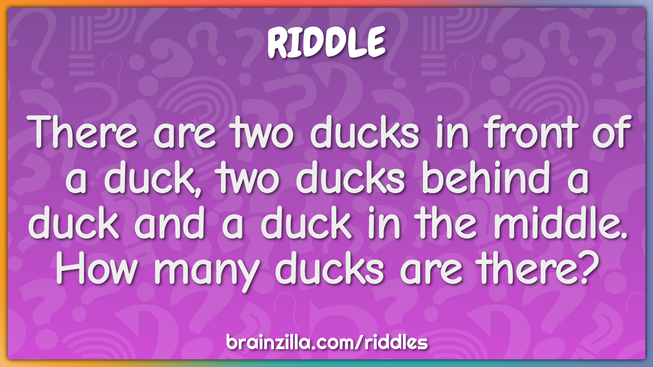 There are two ducks in front of a duck, two ducks behind a duck and a...