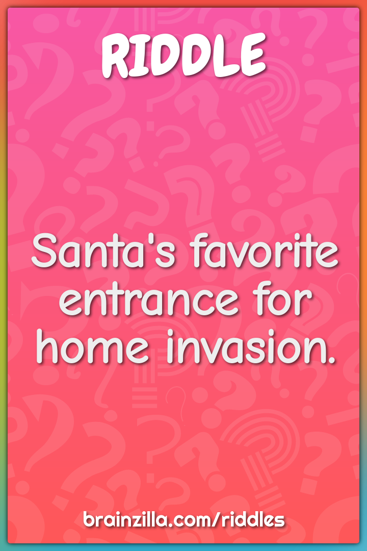 Santa's favorite entrance for home invasion.