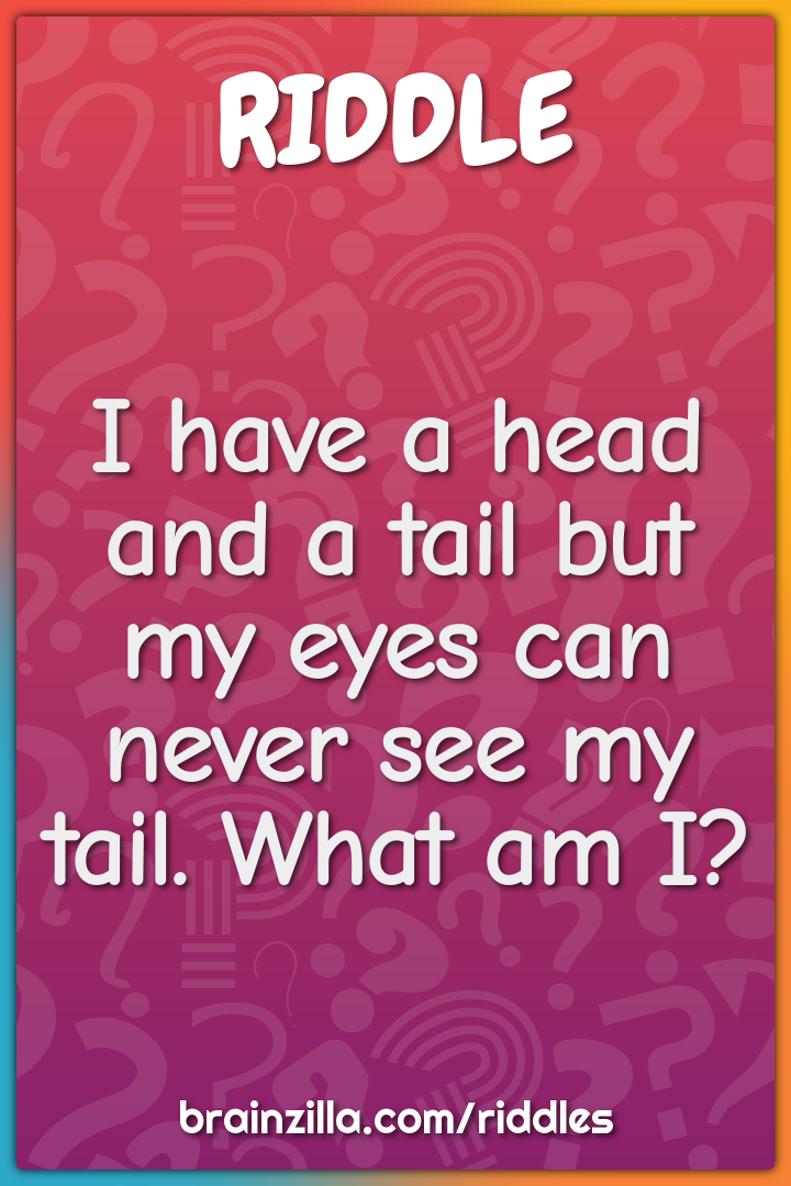I have a head and a tail but my eyes can never see my tail. What am I?