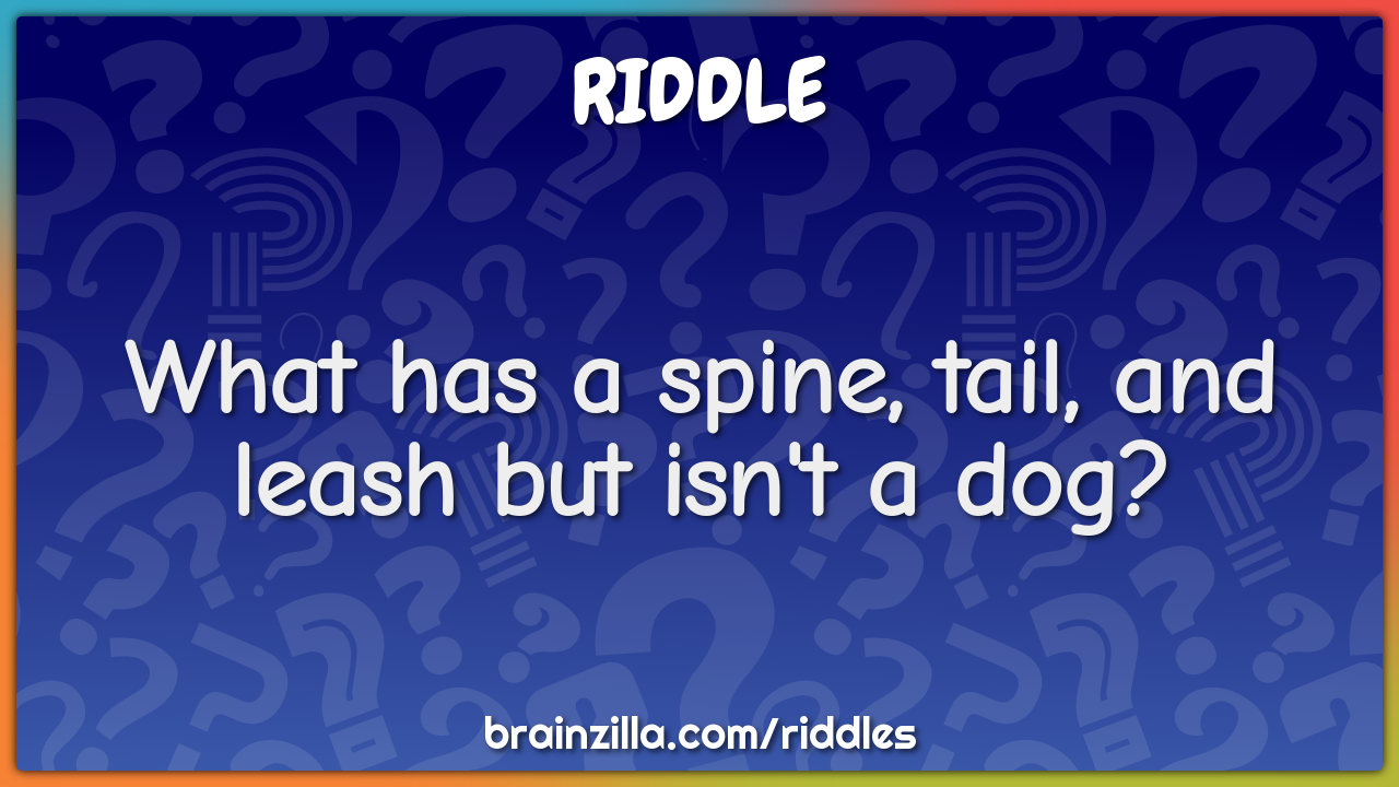 What has a spine, tail, and leash but isn't a dog?