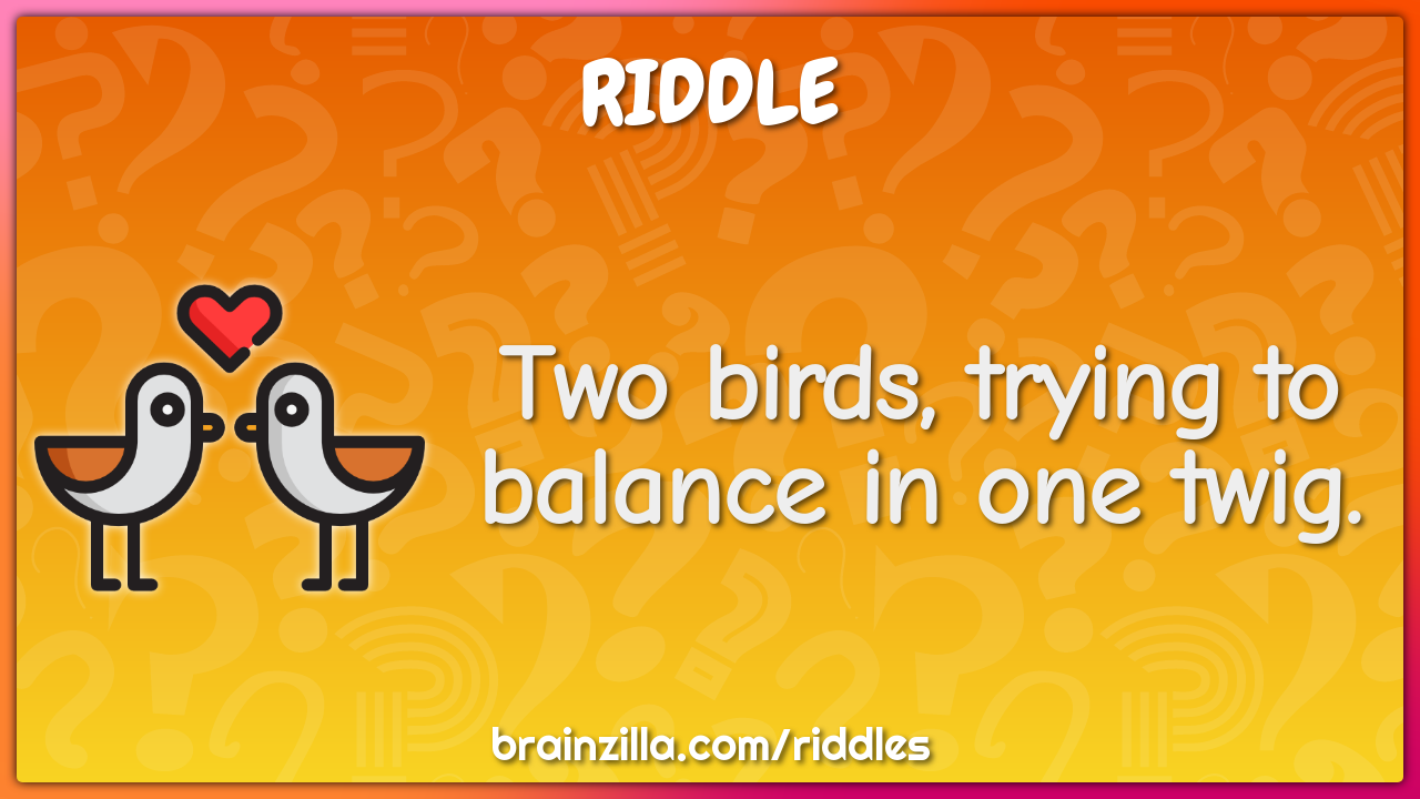 Two birds, trying to balance in one twig.