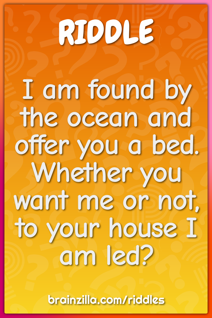 I am found by the ocean and offer you a bed.  Whether you want me or...