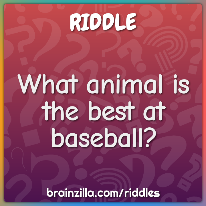 What animal is the best at baseball? - Riddle & Answer - Brainzilla