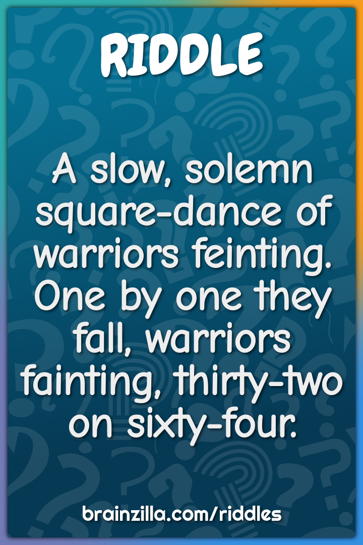 A slow, solemn square-dance of warriors feinting. One by one they...