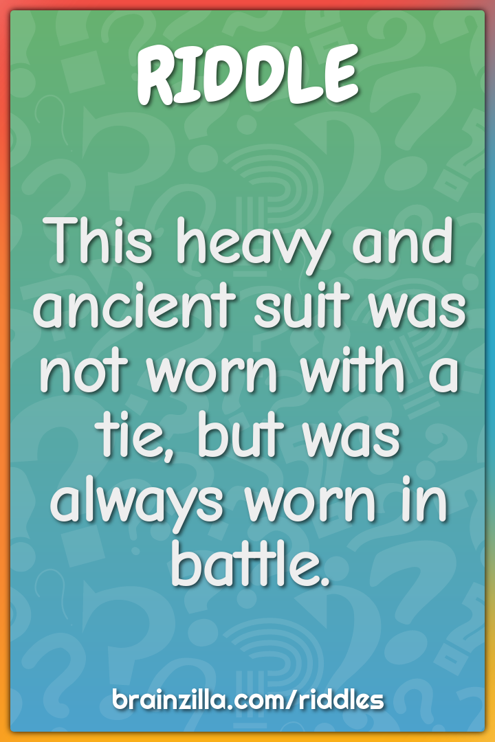 This heavy and ancient suit was not worn with a tie, but was always...