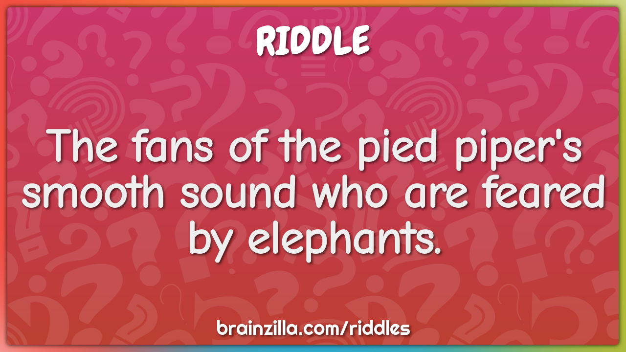 The fans of the pied piper's smooth sound who are feared by elephants.