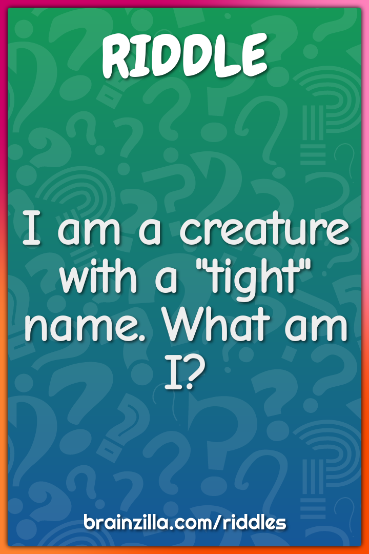 I am a creature with a "tight" name. What am I?