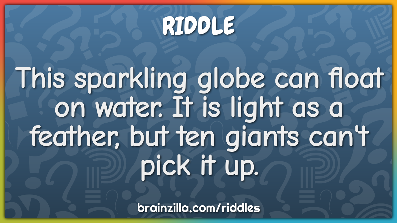 This sparkling globe can float on water. It is light as a feather, but...