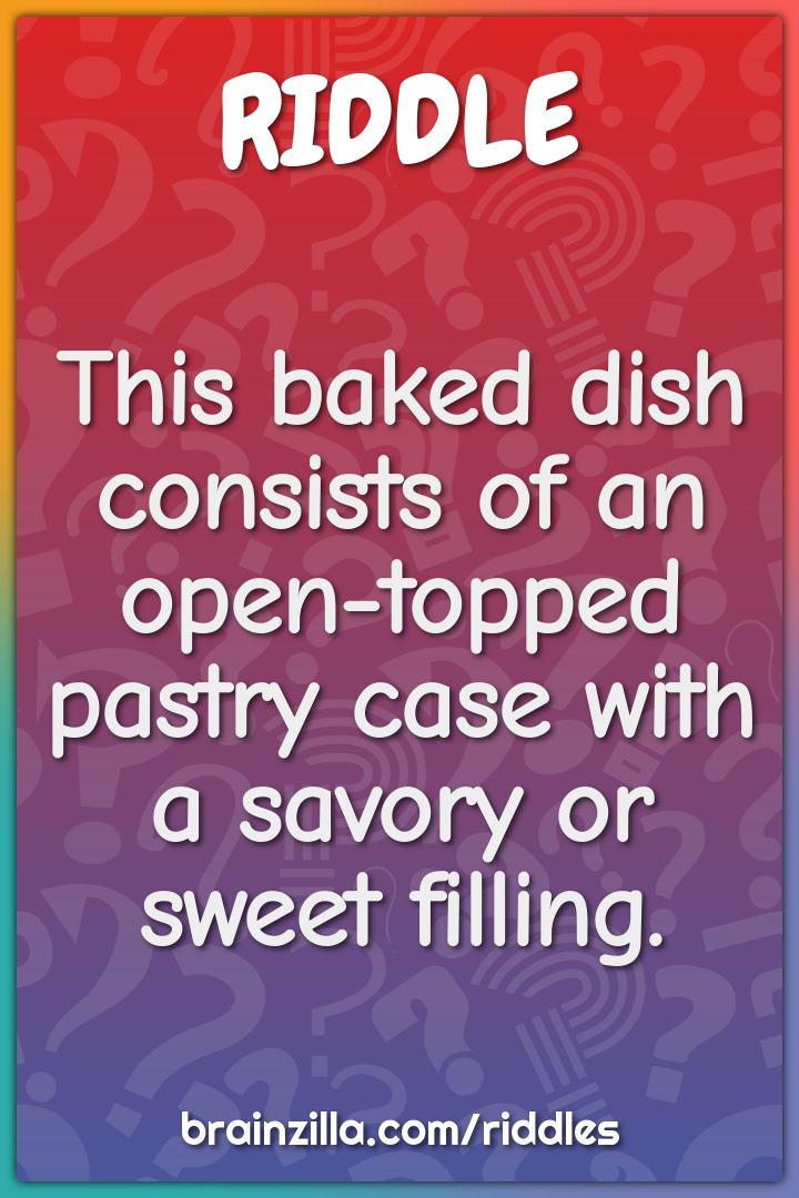 This baked dish consists of an open-topped pastry case with a savory...