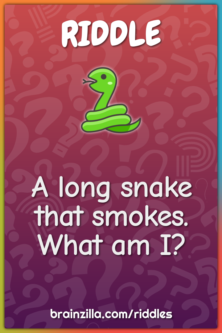 A long snake that smokes. What am I?