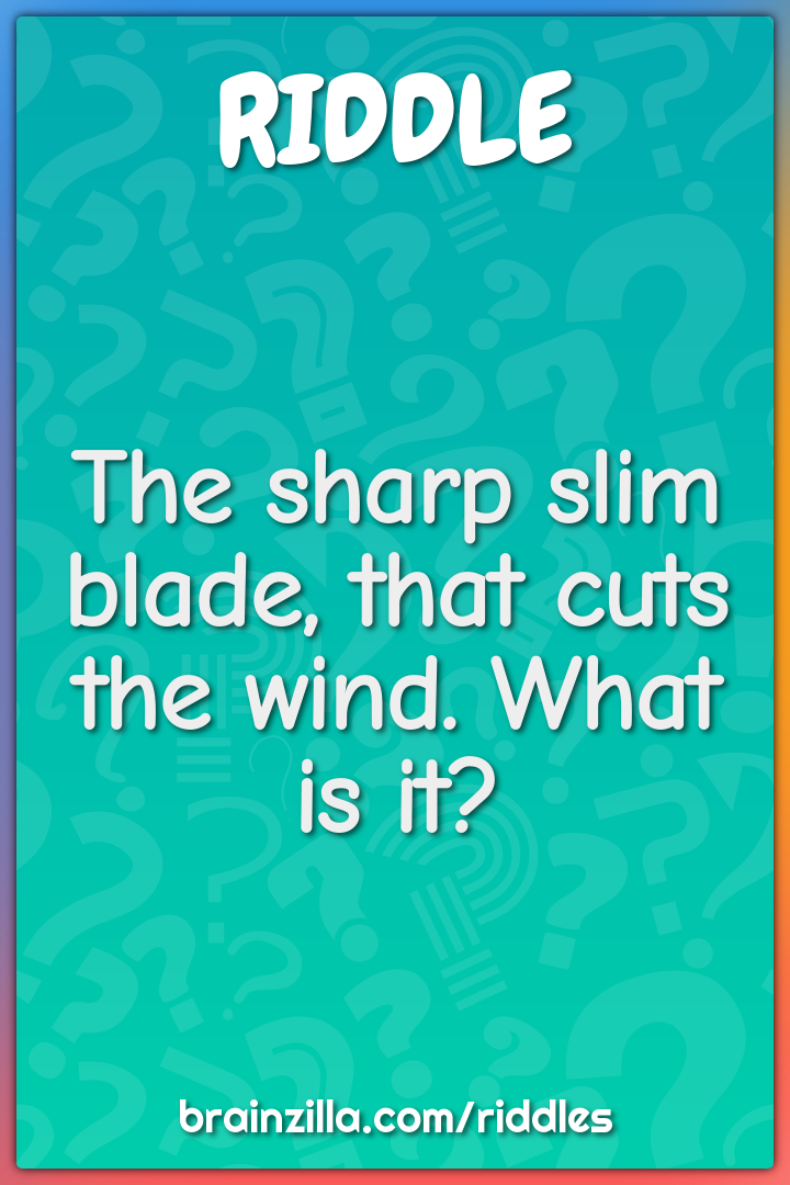 The sharp slim blade, that cuts the wind. What is it?