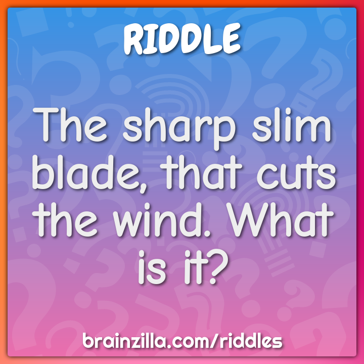The sharp slim blade, that cuts the wind. What is it?