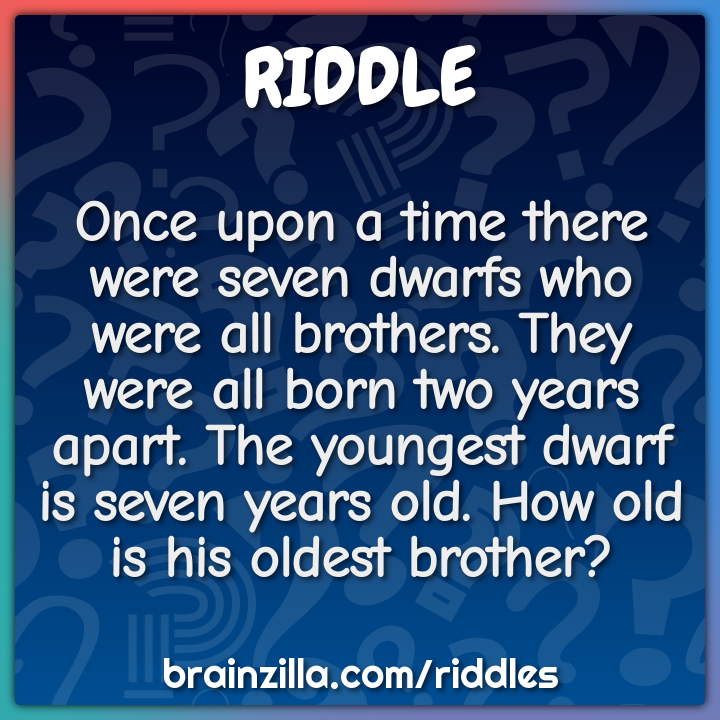Once upon a time there were seven dwarfs who were all brothers. They...