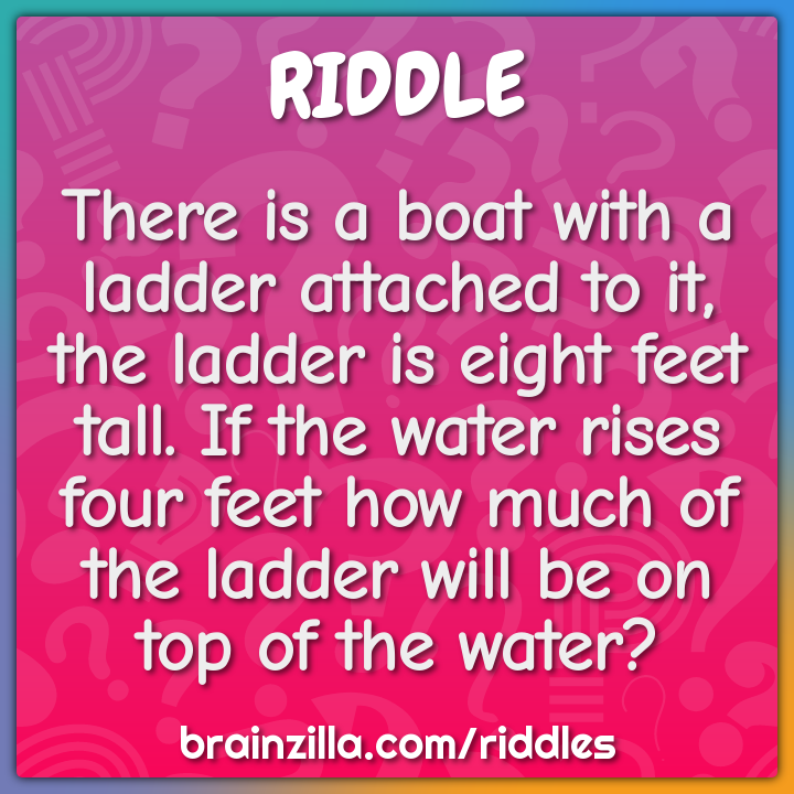 There is a boat with a ladder attached to it, the ladder is eight feet...