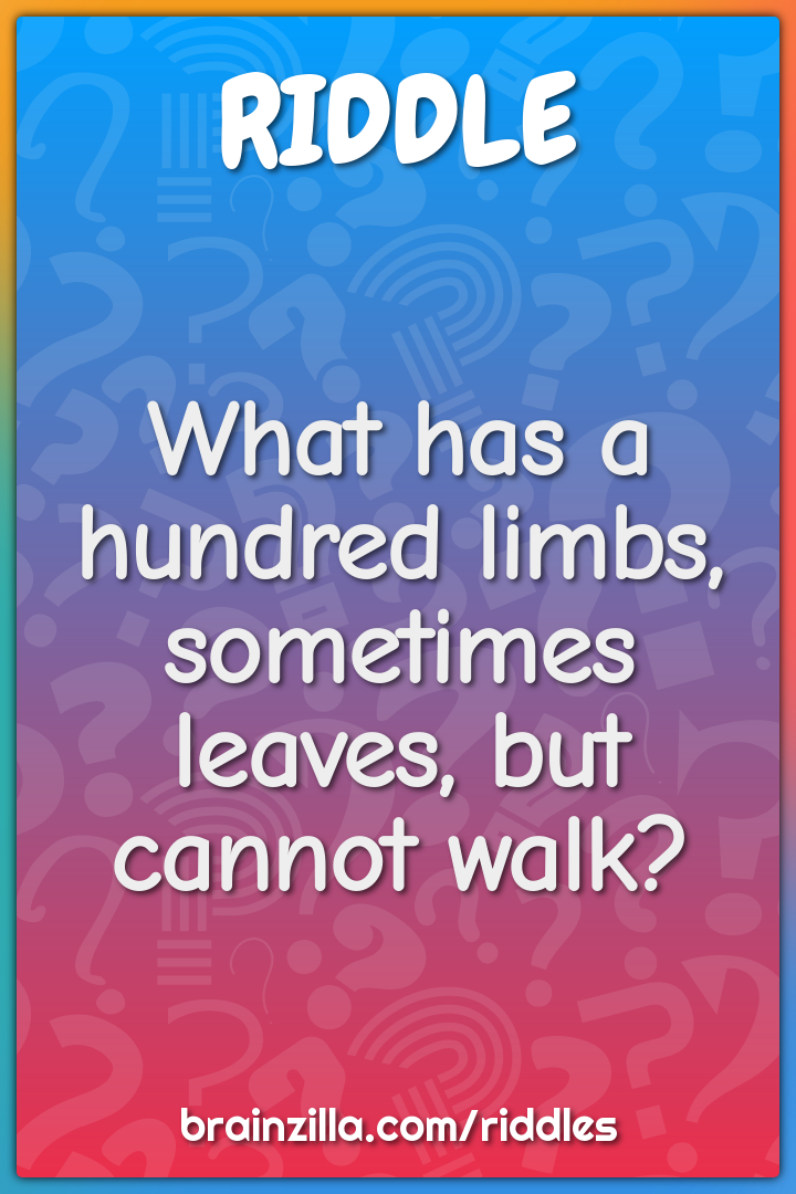 What has a hundred limbs, sometimes leaves, but cannot walk?