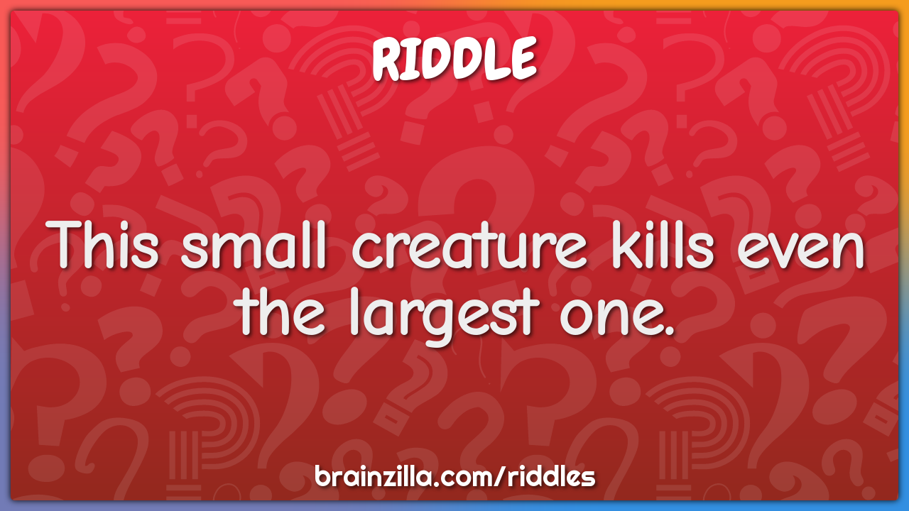 This small creature kills even the largest one.