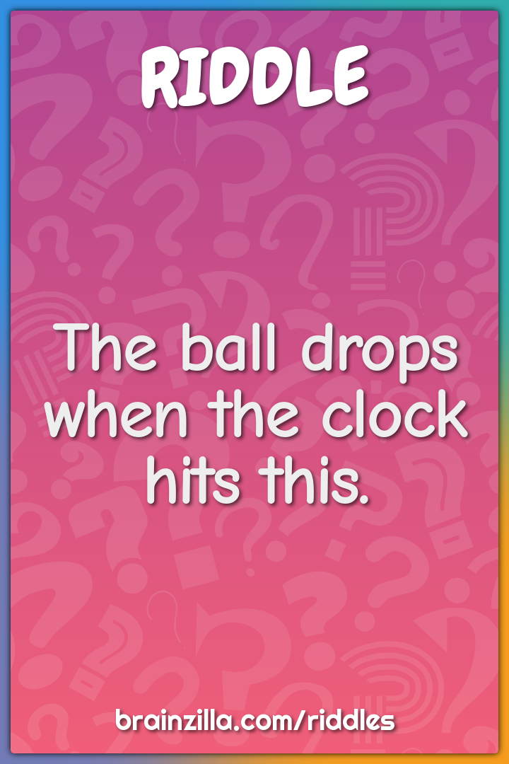 The ball drops when the clock hits this.