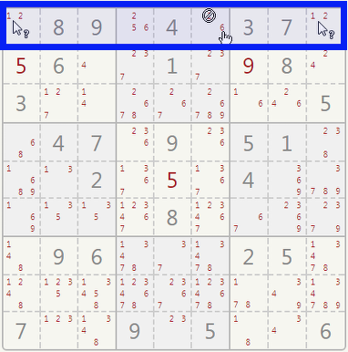 Sudoku naked pair example.